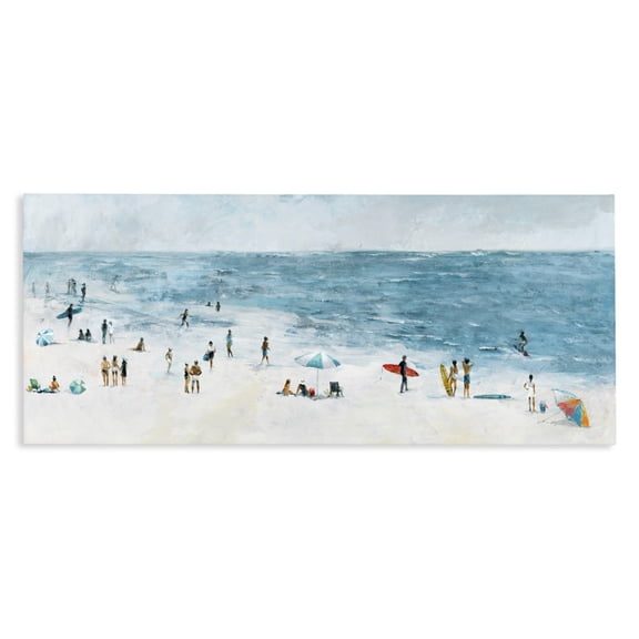 Stupell Industries Busy Beach Coastal Scene Canvas Wall Art, design by Lorenzo Collective
