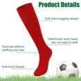 thumbnail image 2 of HEQUSIGNS 3 Pairs Kids Soccer Socks, Boys Girls Long Hockey Rugby Socks, Unisex Anti-slip Towel Bottom Football Socks for Children Aged 4-13 to Playing Sports, 2 of 7