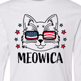 thumbnail image 4 of Inktastic 4th of July Meowica Cat in Flag Sunglasses Long Sleeve Youth T-Shirt, 4 of 5
