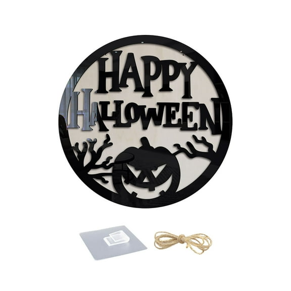 MOQIN Halloween Decorations Outdoor Halloween Wooden Ornaments Witch Bat Cat Living Room Bedroom Decoration Pendant Christmas Miniatures Vintage