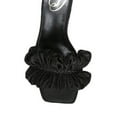thumbnail image 4 of Sam Edelman Kady Black Silk Ruffle Square Toe Slip On Kitten Heel Dress Mules (BLACK, 11), 4 of 5