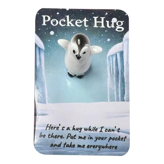 Animal Pocket Hug Gifts, Resin Animals Token with Mini Pocket Hug Greeting Cards for Friends, Cute Turtle Encouragement, Bulk Little for Christmas Anniversary Valentines Birthday
