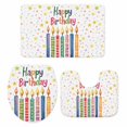 thumbnail image 2 of Birthday Celebration Bathroom Rugs Set Colorful Candles Non Slip Absorbent Soft Bath Mats 3 Piece Set with Bathroom Rug, U-Shaped Floor Mat, Toilet Seat Cover Small Size, 2 of 9