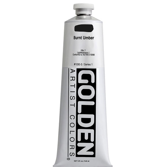 Golden Heavy Body Artist Acrylics - Burnt Umber, 5 oz Tube