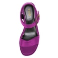 thumbnail image 3 of YDN Women Chunky Platform High Heels Sandals Open Toe Buckled Strap Pumps Fashion Evening Dress Shoes Size 16 Purple, 3 of 4