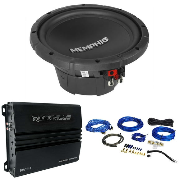 Memphis Audio SRX1040 10" 400 Watt SRX Car Subwoofer Sub Amplifier Wire Kit