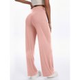 thumbnail image 4 of WHLBF UTTOASFAY Womens Pants High Waist Drawstring Wide Leg Sweatpants-Solid Color Casual Lounge Pants with Pockets Athletic Joggers Pink S, 4 of 7