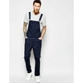 thumbnail image 4 of Men's Denim Bib Overalls Fashion Jumpsuit Workwear Slim Fit Dungaree Pants Jumpsuit with Pocke, 4 of 7