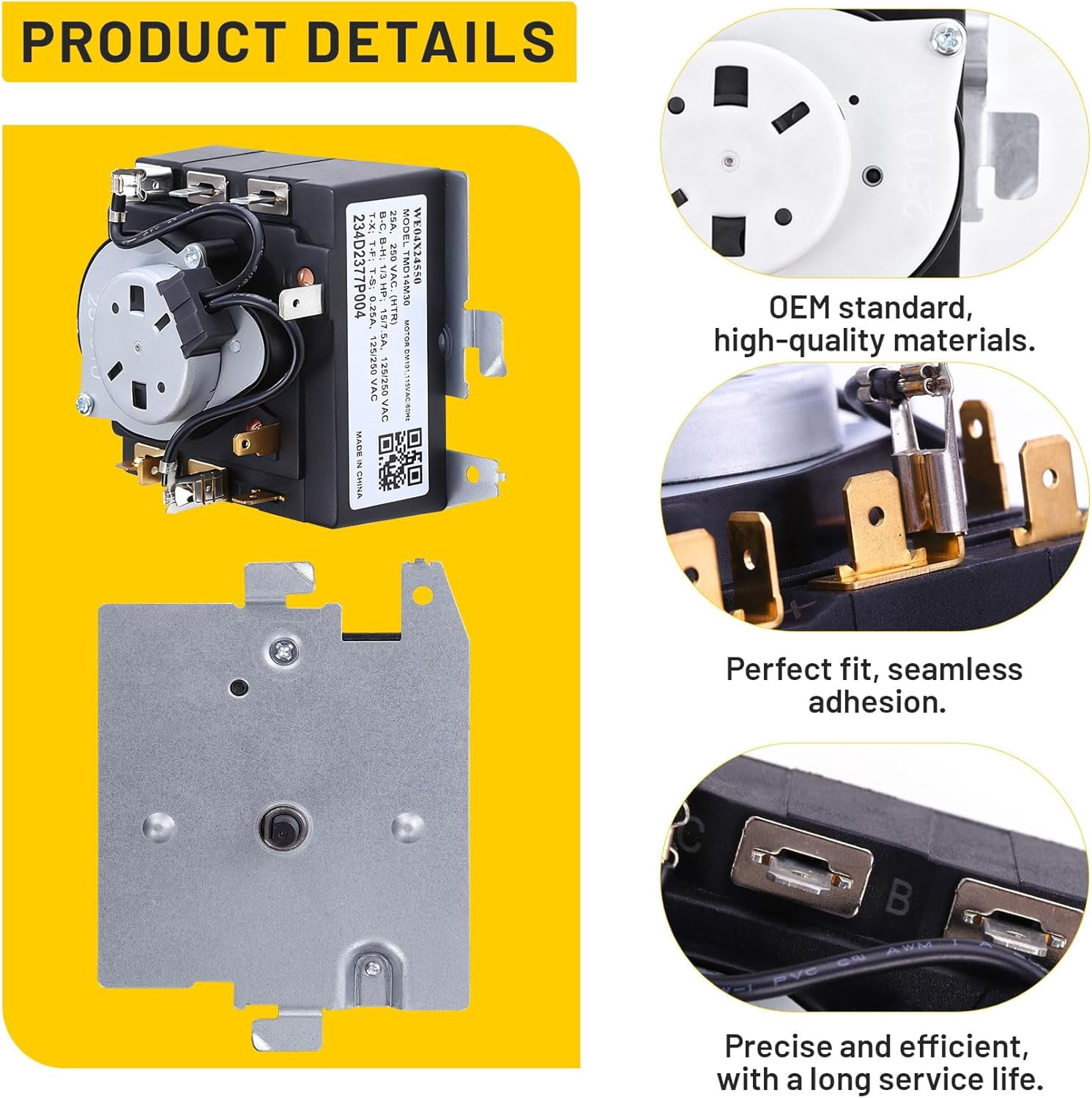 WE04X24550 234D2377P004 Dryer Timer Replacement Compatible With G.E Dryer GTX42GASJ2WW GTD42GASJ3WW GTX42EASJ2WW GTD42EASJ1WW GTD48GASW0WB GTD48EASW0WB GTD42GASJ0WW GTD42EASJ2WW GTD42EASJ0WW