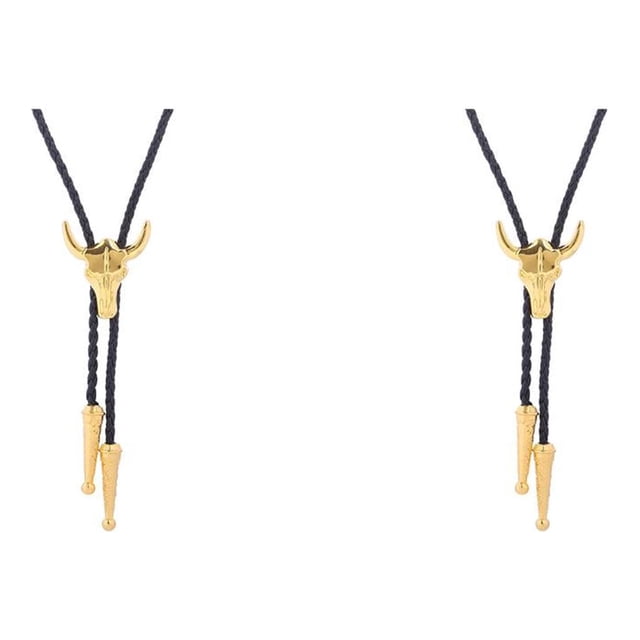 Minnieouse Corbatas doradas para hombre Light Fashional Bolo Garment Accesorio Collar Corbata como regalo perfecto con cuerno en bolsas Paquete dorado 2Conjunto