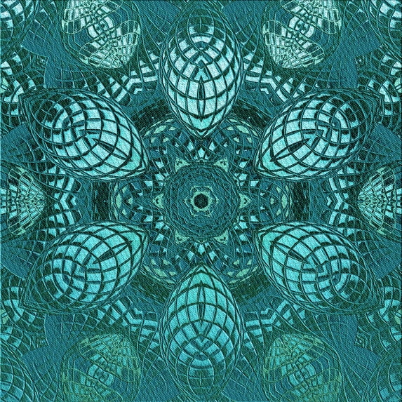 Ahgly Company Machine Washable Indoor Square Transitional Dark Turquoise Green Area Rugs, 6' Square