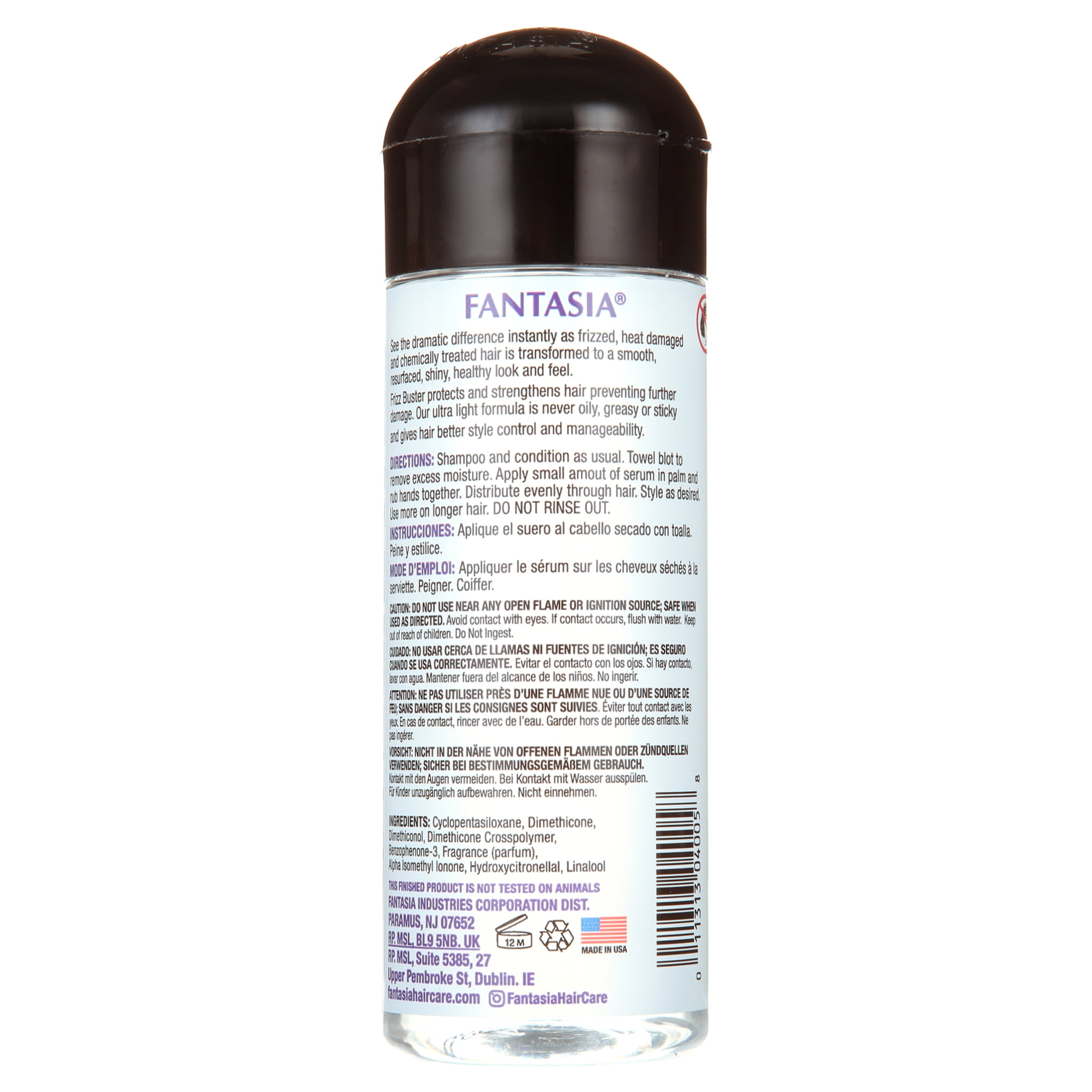 Fantasia Frizz Buster Humidity Resistant Moisturizing Hair Serum, 6 fl oz., Female