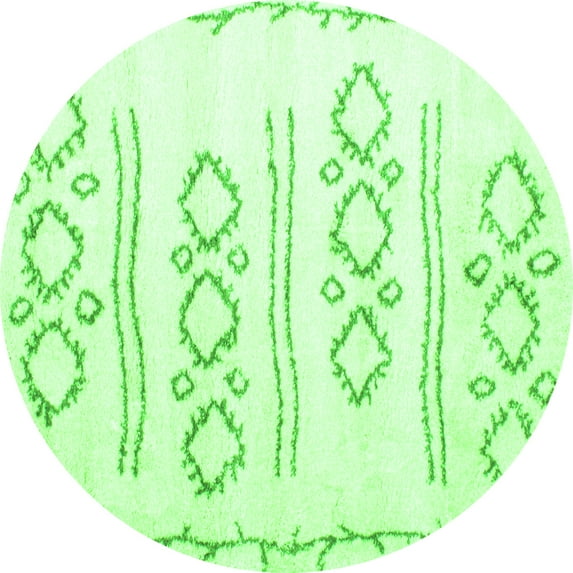 Ahgly Company Indoor Round Solid Green Modern Area Rugs, 3' Round