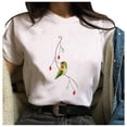 thumbnail image 1 of Puntoco, camiseta de mujer, tops casuales de verano, tops coreanos Harajuku con estampado de pájaros multicolores Puntoco Puntoco-3040, 1 of 9