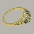 thumbnail image 5 of LBG British Made 9k Yellow Gold Ring with Natural Tanzanite & Cubic Zirconia Womens Statement Ring - 33 size options - Size 7.25, 5 of 7