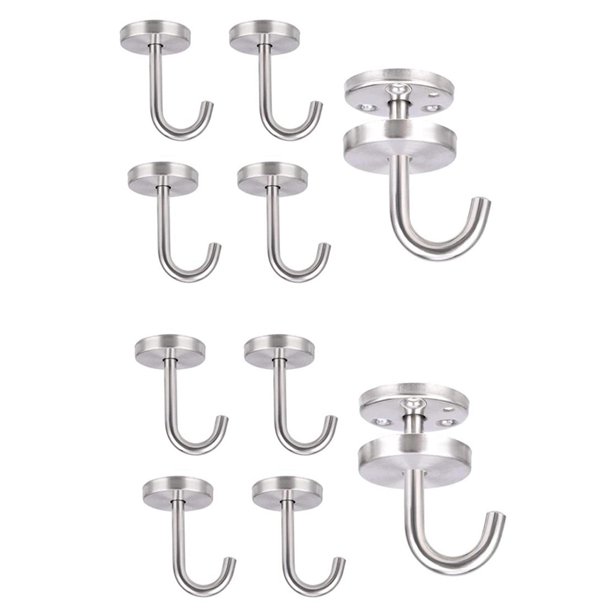 Gancho de Techo de Acero Inoxidable de 10 Piezas Base Redonda Montaje Superior Gancho de Pared Superior