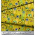 thumbnail image 2 of Soimoi Moss Georgette Fabric Leaves & Floral Clip Art Print Sewing Fabric Yard 42 Inch Wide, 2 of 3