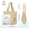thumbnail image 4 of Summer Large Straw Bags For Women Travel Beach Totes Bag Woven Tote Handmade Shoulder Bag Handbag, 4 of 6