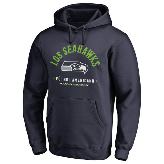 Men's College Navy Seattle Seahawks Futbol Americano Pullover Hoodie
