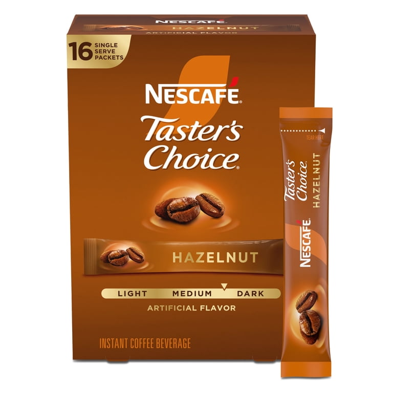 2 pack) NESCAFÉ Taster's Choice, Hazelnut Flavored Coffee, Instant