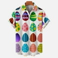 thumbnail image 2 of DDAPJ pyju Hawaiian Shirts for Men Funny Easter Egg Printed Short Sleeve Lapel Button Down Shirts Egg Hunt Themed Party Shirt Summer Holiday Tops Clearance Sale Light Blue XL, 2 of 5