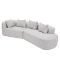 thumbnail image 3 of Christopher Knight Home Modern 116" Curved Sectional Sofa Couch, Upholstered Chaise Lounge with 4 Pillows, White Gray, 3 of 11