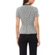 thumbnail image 3 of INSPIRAR CHIC Top de Tweed para Mujeres, Blusas de Peplum de Cuello Redondo de Manga Corta para Oficina, Talla XL, Negro, 3 of 6