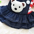 thumbnail image 6 of Pet Dog Denim Dog Dress Striped Dog Bib Winter Autumn Cowboy Clothes, 6 of 8