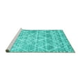 thumbnail image 2 of Ahgly Company Machine Washable Indoor Rectangle Abstract Turquoise Blue Contemporary Area Rugs, 2' x 4', 2 of 4