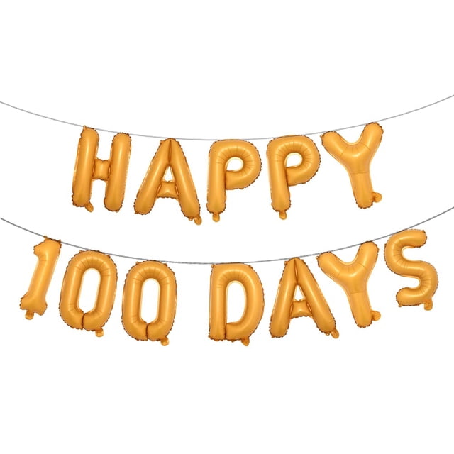 Globos de Papel Aluminio RUIANSI Feliz 100 Días 40 cm Decoración