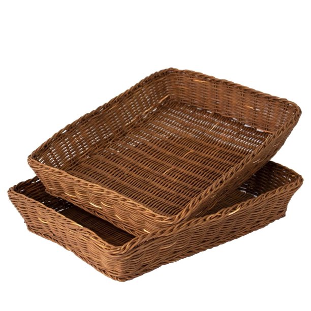 Simple Life Rattan Bread Fruit Basket Serving Trays for Dining