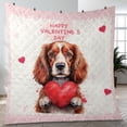 thumbnail image 4 of Happy Valentine's Day Cocker Spaniel Brings Love Heart Quilt Blanket Cockers Dog Lover Gifts Cozy Comforter Throw Blanket - 02028, 4 of 5
