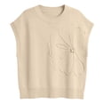 thumbnail image 6 of SUNBS Short Sleeve Sweater Blouses for Women Crew Neck Shirts Loose 3D Floral Tops Fall Knit Vest Trendy Fashion Clothing, 6 of 11