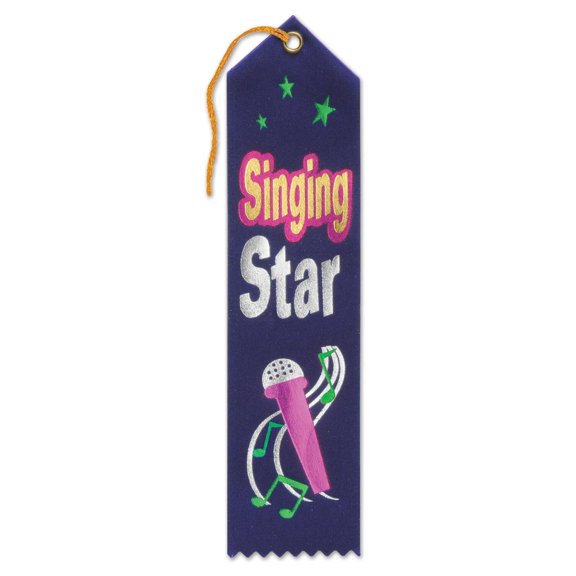 6 Pack Bulk Singing Star Award Ribbon