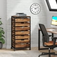 thumbnail image 3 of Tribesigns Industrial 7-Drawer Chest Dresser with Wheels Storage Wood Organizer Cart for Entryway, 3 of 8