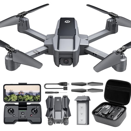 Holy Stone HS440D GPS Foldable Drone with Camera for Adults 4K, Auto Return, 5G Transmission, Gray
