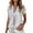 White, variant on Flattering Women's V Neck Linen Short Sleeve Blouse Wrinkle Resistant Blend Fabric Tailored Fit Summer Top For Work And Social Events XL Size White