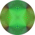 thumbnail image 1 of Ahgly Tapis Rond Lavable en Machine Intérieur Transitionnel Vert Néon, 7 Pieds Rond, 1 of 7