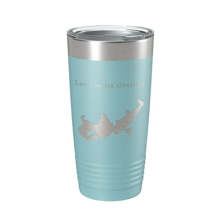 

Lac Courte Oreilles Tumbler Lake Map Travel Mug Insulated Laser Engraved Coffee Cup Wisconsin 20 oz Light Blue