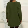 thumbnail image 4 of Women's Fleece Sweaters Causal Crewneck Sweatshirts Trendy Soft Fuzzy Sweater Long Sleeve Pullover Tops with Pockets (L, Army Green), 4 of 5