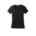 thumbnail image 5 of District ® - Women's Perfect Weight ® V-Neck Tee. DM1170L - Jet Black Size XL, 5 of 6