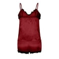 thumbnail image 4 of AOOCHASLIY Clothes Pajamas for Women Women's Fashion Sexy V-neck Eyelash Soft Solid Color Vest Pajama Shorts Set, 4 of 8