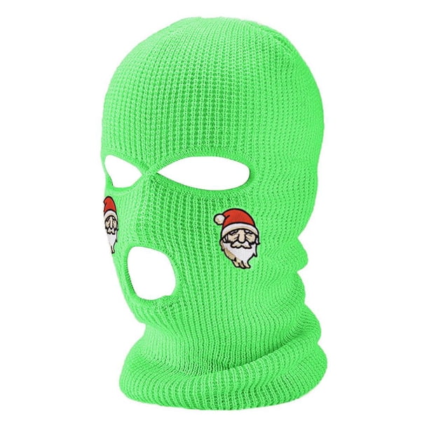 Cara Completa De Punto De 3 Agujeros De Navidad Polaina De Cuello De Esquí Pasamontañas De Invierno Sombrero De Punto Cálido Para Hombres Mujeres Deportes Al Aire Libre seitruly HA046733-02