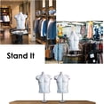 thumbnail image 7 of DisplayTown 2 Pack White Male Mannequins Hollow Back Body Torso w/ Metal Stands with Metal Pole & Hanging Hook for Tshirt Display, S-M Sizes, 7 of 7