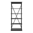 thumbnail image 6 of Weston Home Cabana 5 Shelf Wood and Iron X-Back Bookcase, Black, 6 of 7