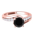 thumbnail image 2 of Mauli Jewels Engagement Rings for Women 1.25 Carat Halo Black Diamond Engagement Ring 4 Prong-Setting 14K Rose Gold, 2 of 7