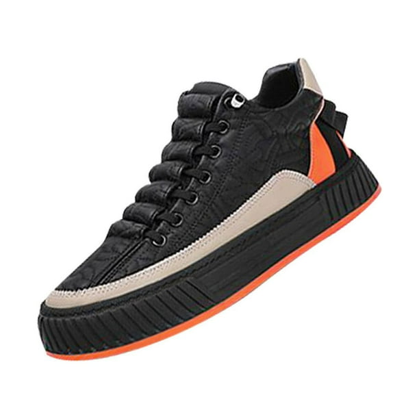 Zapatillas deportivas para hombre adolescentes, zapatillas para correr, zapatos casuales, tenis suaves, transpirables y gruesos Naranja