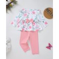 thumbnail image 4 of 2T Baby Girls Clothes 3T Girl 2 Pack Outfits Set Toddler Girl Long Sleeve Top Pants 4PCS Clothing Set Pink, 4 of 6