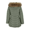 thumbnail image 4 of jtjvou Women's Long Winter Faux Fur Puffer Quilted Coat With Pocket Hooded Zip Up Padded Down Long Sleeve Thick Jacket Green M, 4 of 7