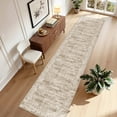 thumbnail image 4 of Roxstand 2'x12' Washable Runner Rug, Vintage Distressed Hallway Entrance Kitchen Rugs, Non Slip Stain Resistant Farmhouse Rug, Brown, 4 of 10